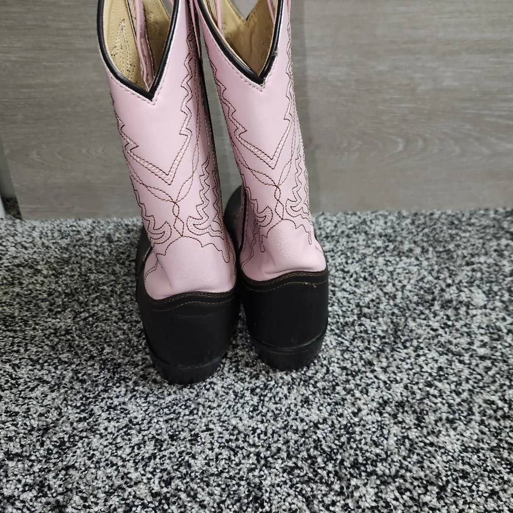 Smoky Mountain Big Girls Western Boots Monterey Leather Brown Pink 1574Y, Sz 6.5